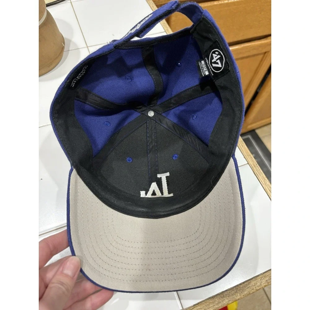 LA Dodgers `47 Brand Hat Cap Adjustable Strap Blue/White MLB‎ EUC